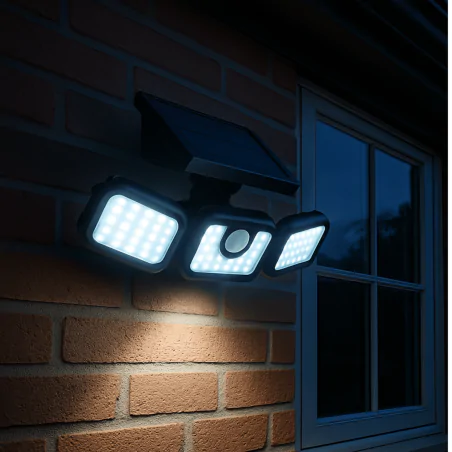 Kinkiety-solarne - naświetlacz solarny led z czujnikiem ruchu i zmierzchu mocny15w ip65 lvt 