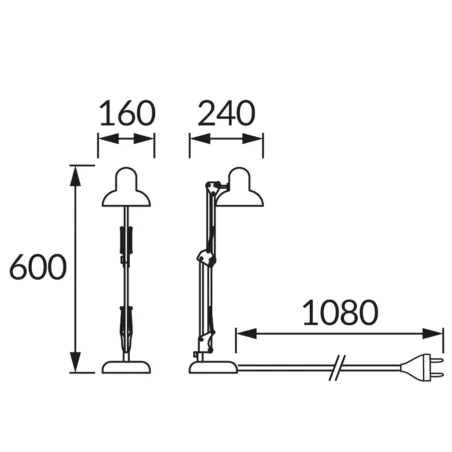 Lampki-biurkowe - lampa biurkowa kreślarska czarna e27  grafen ideus 