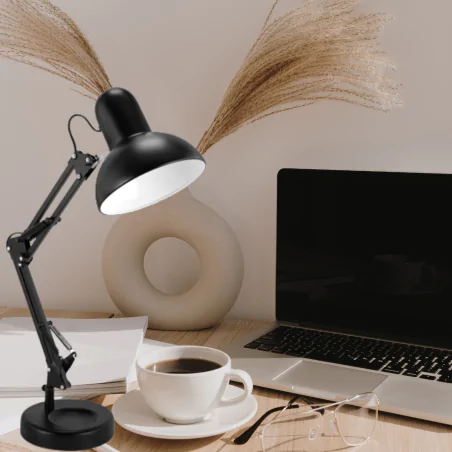 Lampki-biurkowe - lampa biurkowa kreślarska czarna e27  grafen ideus 