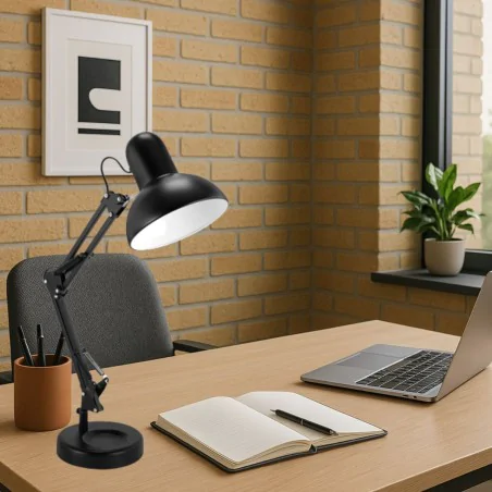 Lampki-biurkowe - lampa biurkowa kreślarska czarna e27  grafen ideus 