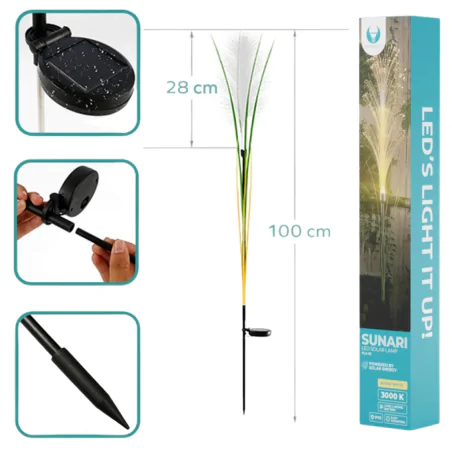 Lampy-solarne - lampa solarna ogrodowa led wbijana trawa dekoracja do ogrodu sunari foreverlight 