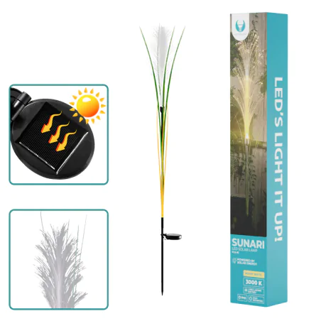 Lampy-solarne - lampa solarna ogrodowa led wbijana trawa dekoracja do ogrodu sunari foreverlight 