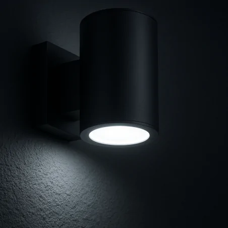 Kinkiety-solarne - lampa solarna kinkiet ścienny czarny led ip44 bastion 04373 ideus 