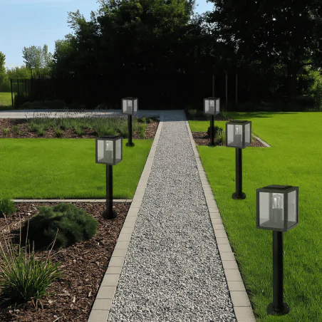 Lampy-ogrodowe-stojace - lampa ogrodowa na żarówkę e27 słupek czarny latarnia 60cm lidio 0556 lvt 