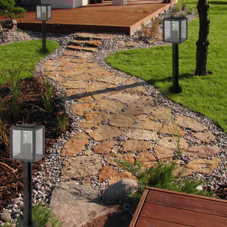 Lampy-ogrodowe-stojace - lampa ogrodowa na żarówkę e27 słupek czarny latarnia 60cm lidio 0556 lvt 