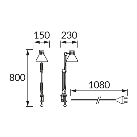Lampki-biurkowe - lampa biurkowa przykręcana do blatu e27  grafen ideus 