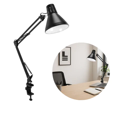 Lampki-biurkowe - lampa biurkowa przykręcana do blatu e27  grafen ideus 