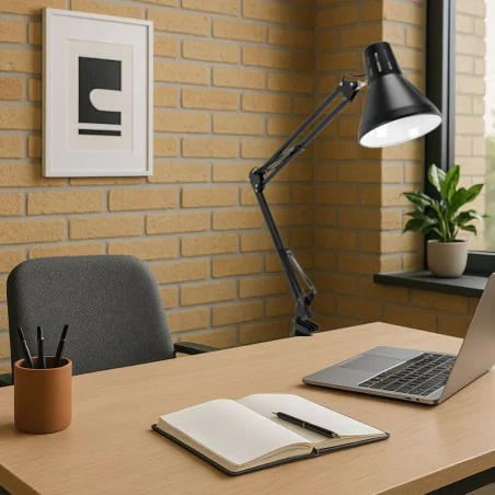 Lampki-biurkowe - lampa biurkowa przykręcana do blatu e27  grafen ideus 