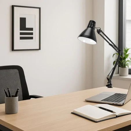 Lampki-biurkowe - lampa biurkowa przykręcana do blatu e27  grafen ideus 