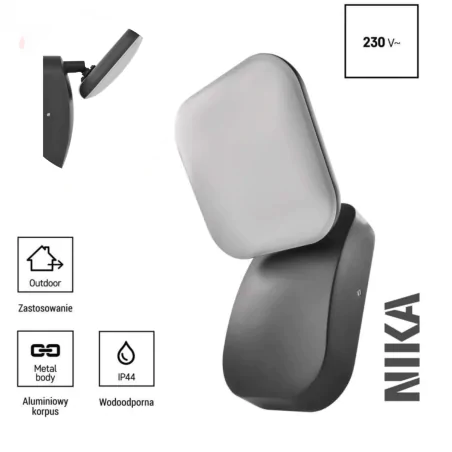 Kinkiety-ogrodowe - kinkiet elewacyjny led lampa ścienna ciepła 12,5w nika emos 