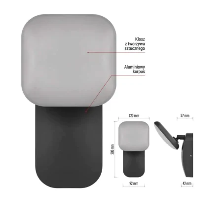 Kinkiety-ogrodowe - kinkiet elewacyjny led lampa ścienna ciepła 12,5w nika emos 