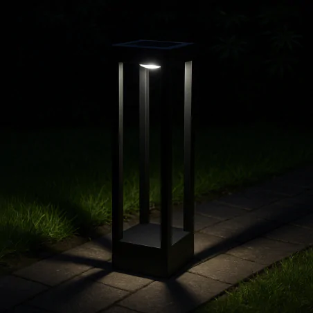 Slupki-ogrodowe - lampa ogrodowa stojąca solarna led czarna zimne światło palermo 330291 polux-goldlux 