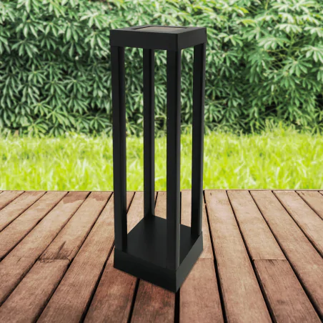 Slupki-ogrodowe - lampa ogrodowa stojąca solarna led czarna zimne światło palermo 330291 polux-goldlux 
