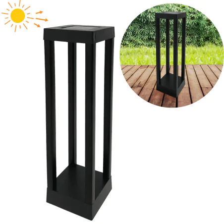Slupki-ogrodowe - lampa ogrodowa stojąca solarna led czarna zimne światło palermo 330291 polux-goldlux 