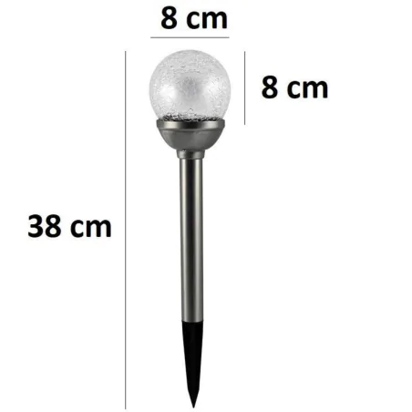 Lampy-solarne - lampka solarna wbijana ogrodowa popękana kula kolorowe światło rgb 8cm 207630 polux 