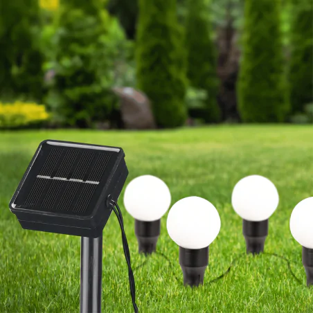 Swiecace-kule-i-girlandy - girlanda solarna led wbijane kuleczki z ciepłym światłem do ogrodu 2m 330208 polux-goldlux 