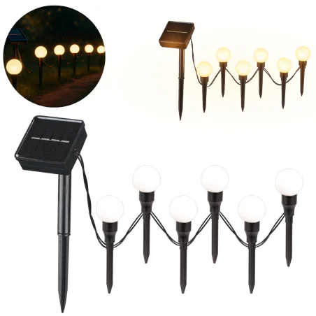 Swiecace-kule-i-girlandy - girlanda solarna led wbijane kuleczki z ciepłym światłem do ogrodu 2m 330208 polux-goldlux 