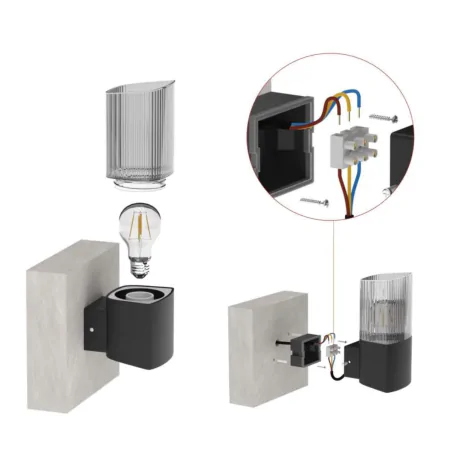 Kinkiety-ogrodowe - kinkiet elewacyjny lampa naścienna zewnętrzna ip54 lana emos 