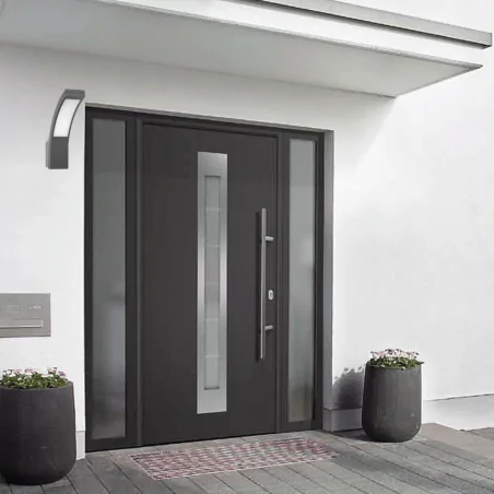 Kinkiety-ogrodowe - kinkiet ścienny elewacyjny led szary o mocy 10w neutralny 4000k piryt ad-op-6109glpm4 orno adviti 