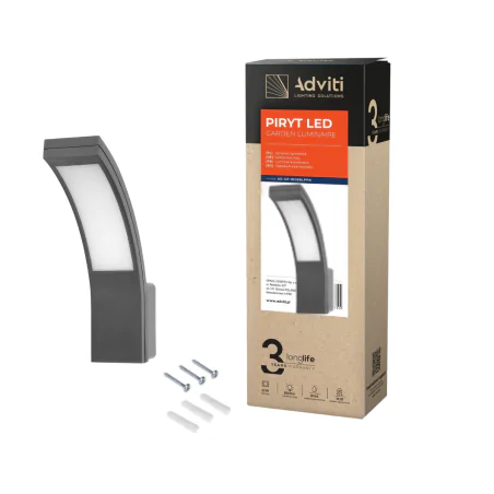 Kinkiety-ogrodowe - kinkiet ścienny elewacyjny led szary o mocy 10w neutralny 4000k piryt ad-op-6109glpm4 orno adviti 