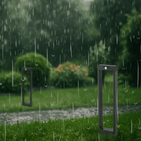 Lampy-ogrodowe-stojace - lampa ogrodowa solarna led stojąca słupek 60cm z czujnikiem ruchu i zmierzchu rio 557 lvt 