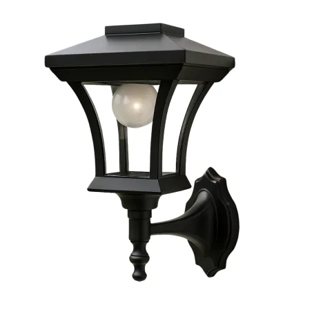 Kinkiety-solarne - kinkiet ogrodowy solarny led czarny w stylu angielskim tirana 330918 polux-goldlux 