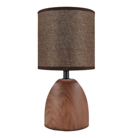 Lampki-nocne - lampka nocna brązowa imitacja drewna wenge e14 jota ideus 