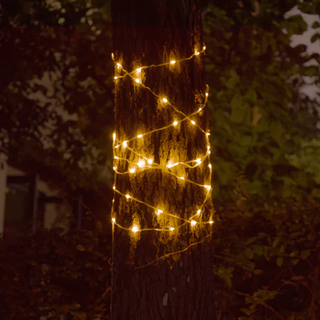 Swiecace-kule-i-girlandy - girlanda solarna ogrodowa led 10m z pilotem ciepłe+kolorowe światło rgb 330222 polux-goldlux 