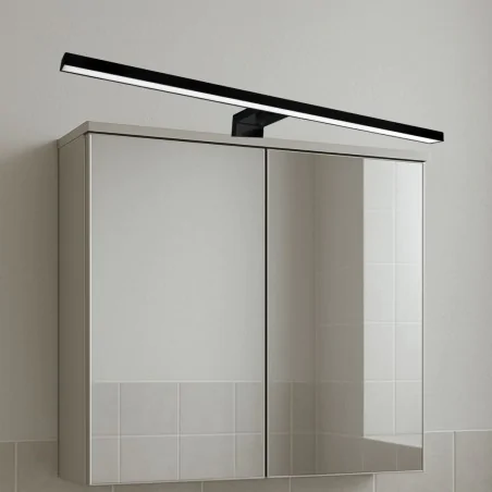 Kinkiety-lazienkowe - czarny kinkiet nad lustro do łazienki led 9w podłużny neutralny doli ideus 