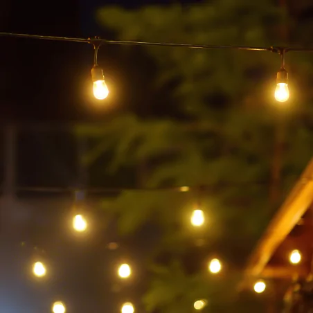 Swiecace-kule-i-girlandy - girlanda solarna ogrodowa led na pilota 10m ciepłe światło 8 trybów świecenia party 328656 polux-goldlux 