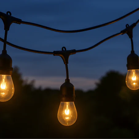 Swiecace-kule-i-girlandy - girlanda solarna ogrodowa led na pilota 10m ciepłe światło 8 trybów świecenia party 328656 polux-goldlux 