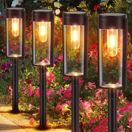 Lampy-solarne - słupek solarny do ogródka lampa solarna komplet 2 sztuki eko1452 eko-light 