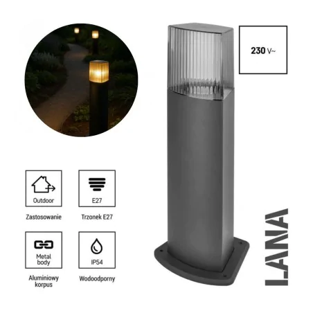Slupki-ogrodowe - słupek ogrodowy nowoczesny lampa zewnętrzna stojąca lana emos 
