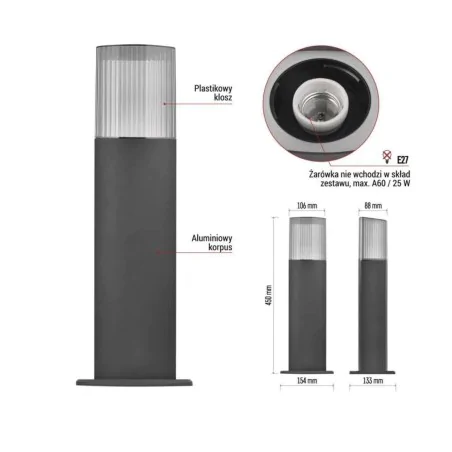 Slupki-ogrodowe - słupek ogrodowy nowoczesny lampa zewnętrzna stojąca lana emos 