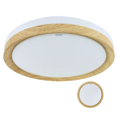 Plafony - plafoniera okrągła na 3 żarówki e27 drewnopodobna figaro ideus 