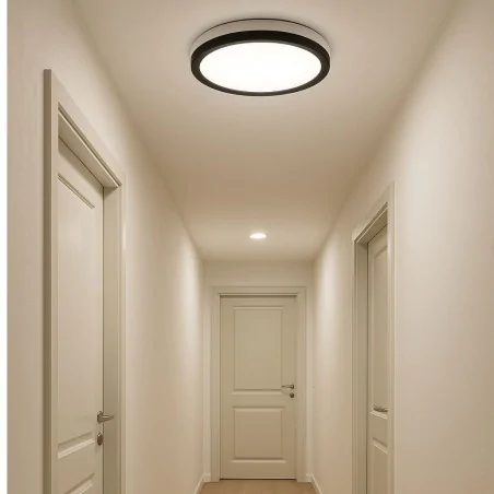 Plafony - plafoniera sufitowa okrągła na 3 żarówki e27 w czarnej obudowie figaro ideus 