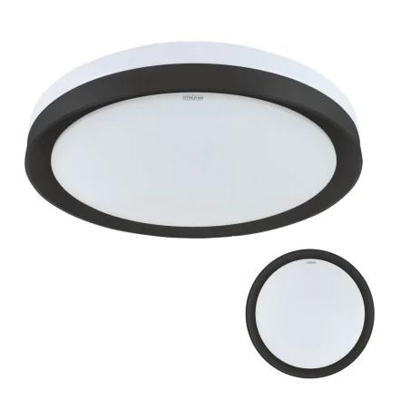 Plafony - plafoniera sufitowa okrągła na 3 żarówki e27 w czarnej obudowie figaro ideus 