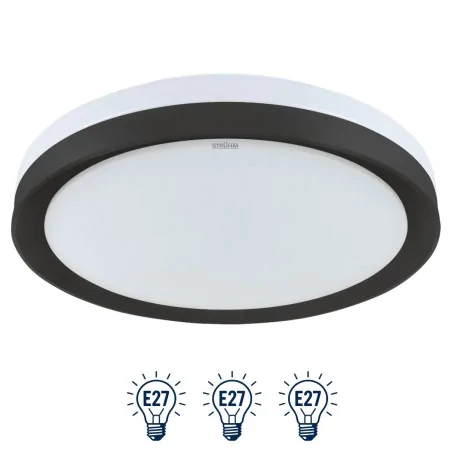 Plafony - plafoniera sufitowa okrągła na 3 żarówki e27 w czarnej obudowie figaro ideus 