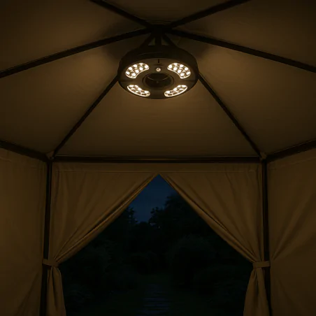 Oswietlenie-ogrodowe - lampa led pod parasol ogrodowy z neutralnym światłem na usb birra 330253 polux-goldlux 