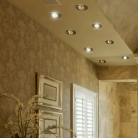 Oprawy-sufitowe-stale - oczko sufitowe podtynkowe złote stałe na żarówkę gu10 pluto c 04235 ideus 