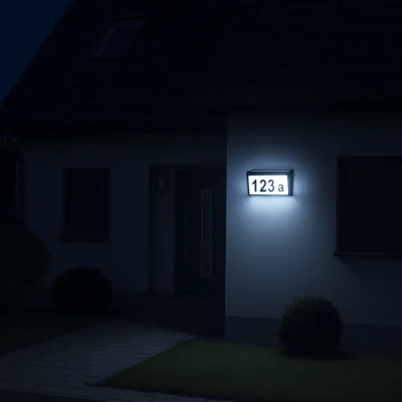Lampy-solarne - lampa solarna led podświetlająca numer domu numero 329493 polux 
