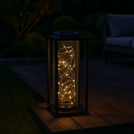 Slupki-ogrodowe - lampa solarna ogrodowa led z dekoracyjnym drucikiem 40cm glamour 329462 polux-goldlux 