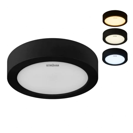 Plafony - oprawa sufitowa natynkowa okrągła czarna led 9w zmienna barwa edor ideus 