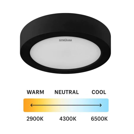 Plafony - oprawa sufitowa natynkowa okrągła czarna led 9w zmienna barwa edor ideus 