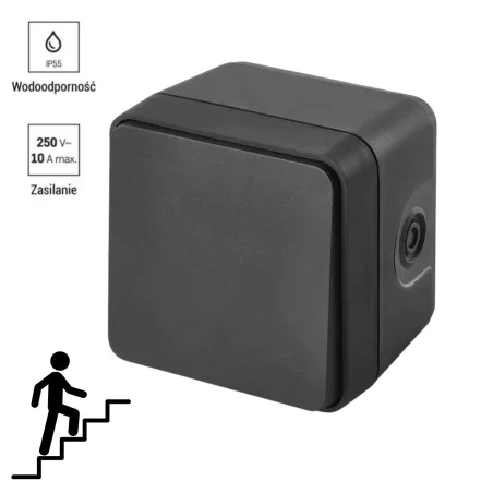 Wylaczniki-schodowe - włącznik schodowy natynkowy szary ip55 cyklone emos 