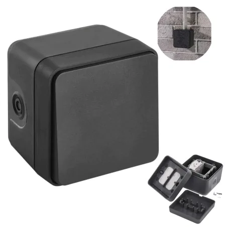 Wylaczniki-schodowe - włącznik schodowy natynkowy szary ip55 cyklone emos 