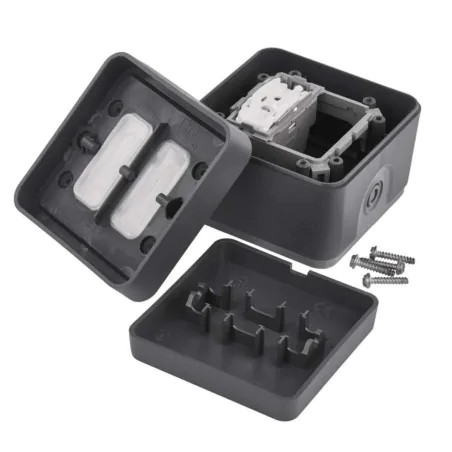 Wlaczniki-i-przyciski-dzwonkowe - przycisk dzwonkowy natynkowy szary ip55 cyklone emos 