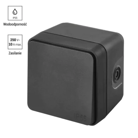 Wlaczniki-i-przyciski-dzwonkowe - przycisk dzwonkowy natynkowy szary ip55 cyklone emos 