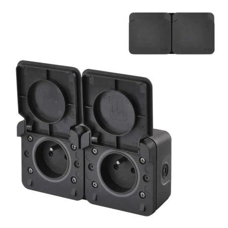 Gniazda-podwojne-natynkowe - gniazdo podwójne elewacyjne natynkowe ciemne ip55 cyklone emos 