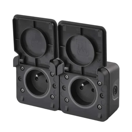 Gniazda-podwojne-natynkowe - gniazdo podwójne elewacyjne natynkowe ciemne ip55 cyklone emos 